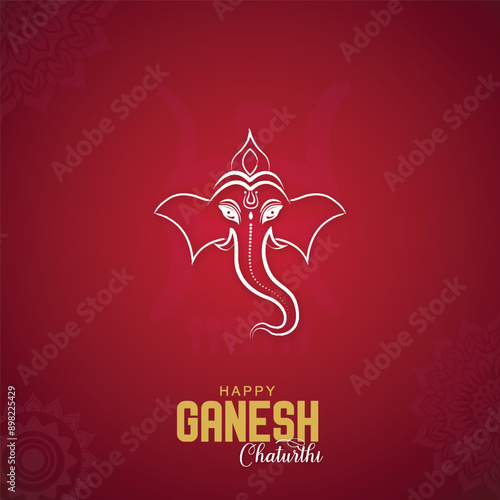 Ganesh Chaturthi, Poster, Indian Festival Illustration Art. Social Media Poster. 
