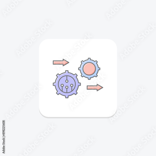 Connection Process lineal color icon , vector, pixel perfect, illustrator file