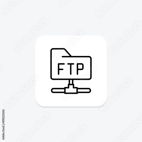 Ftp Connection line icon , vector, pixel perfect, illustrator file
