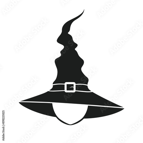 Playful Witch Hat Silhouette Vector for Halloween Party Crafts