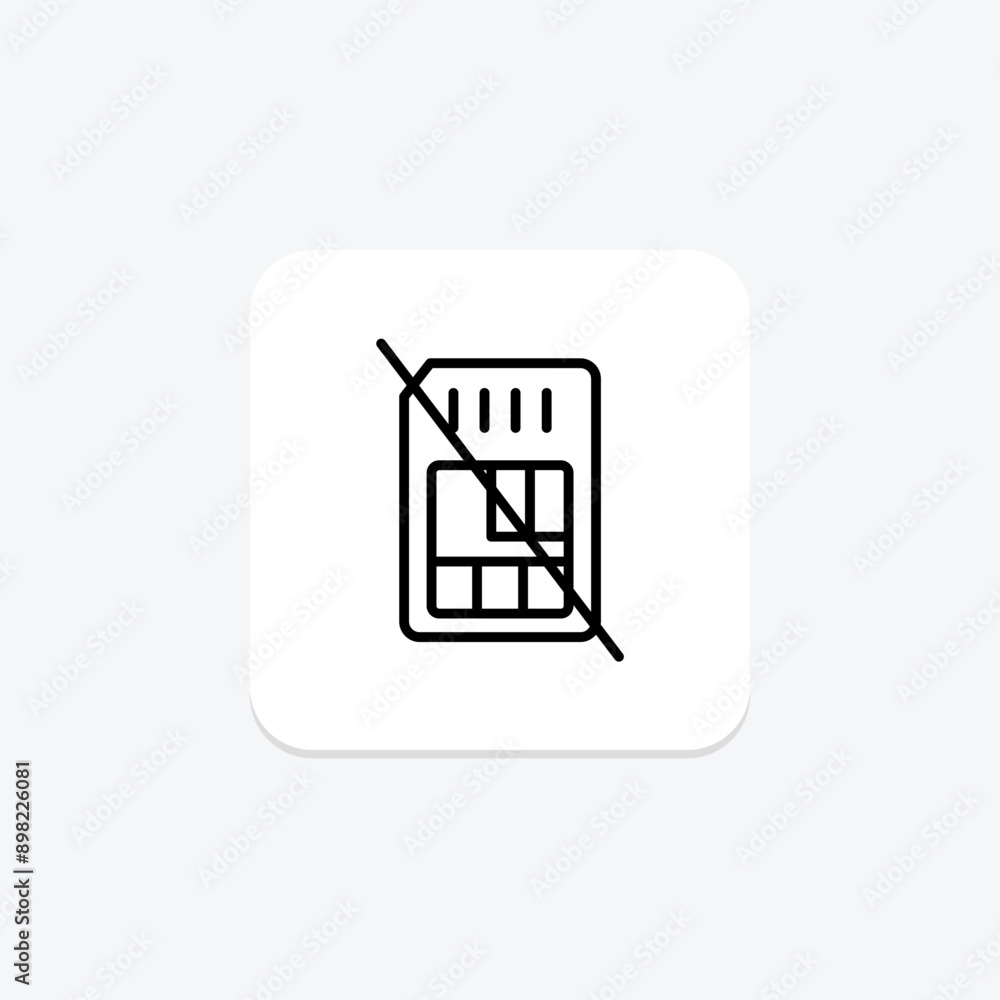 Forbidden Sim line icon , vector, pixel perfect, illustrator file Forbidden Sim line icon , vector, pixel perfect, illustrator file