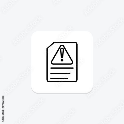 Document Error line icon , vector, pixel perfect, illustrator file