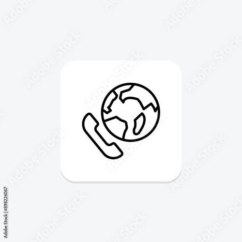 International Call line icon , vector, pixel perfect, illustrator file