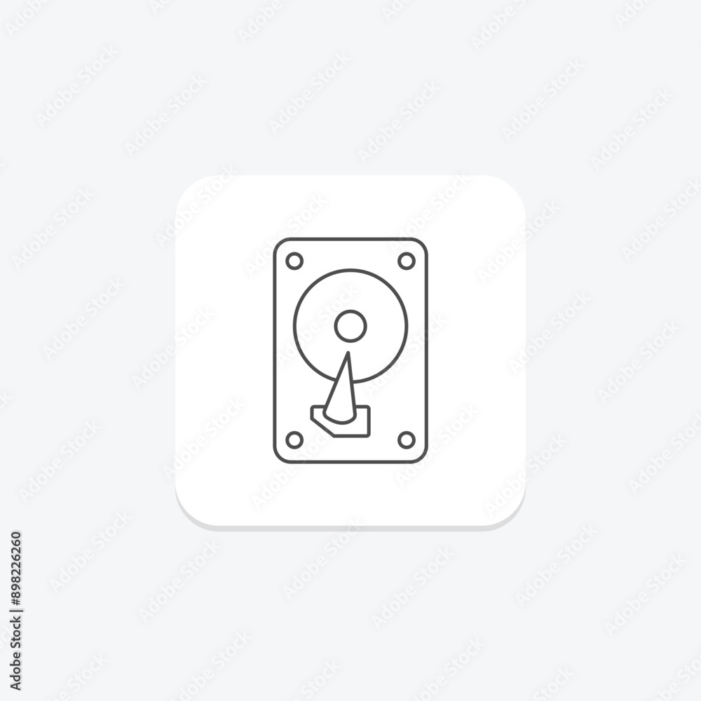 Hard-disk thinline icon , vector, pixel perfect, illustrator file Hard-disk thinline icon , vector, pixel perfect, illustrator file