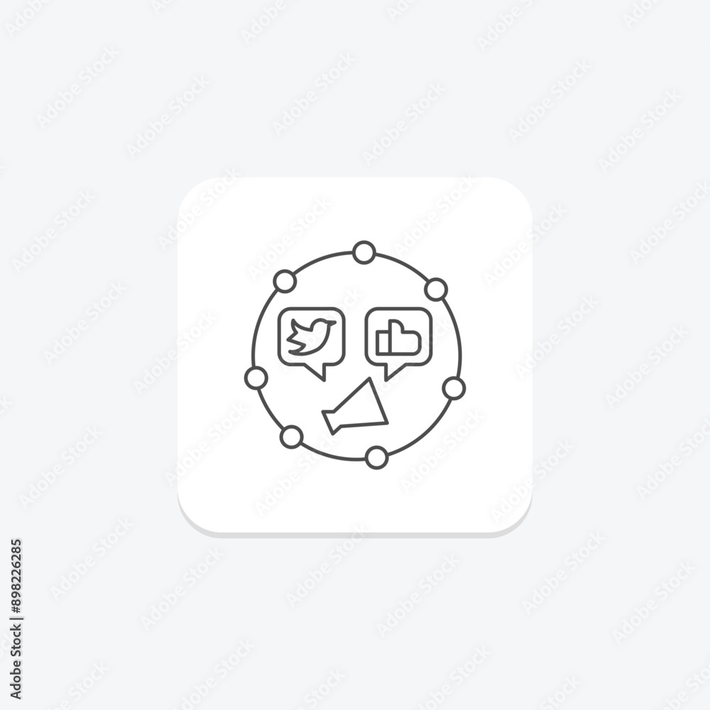 Social Network thinline icon , vector, pixel perfect, illustrator file Social Network thinline icon , vector, pixel perfect, illustrator file