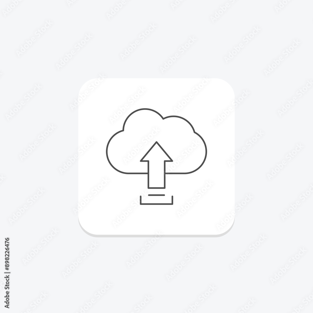 Cloud Upload thinline icon , vector, pixel perfect, illustrator file Cloud Upload thinline icon , vector, pixel perfect, illustrator file