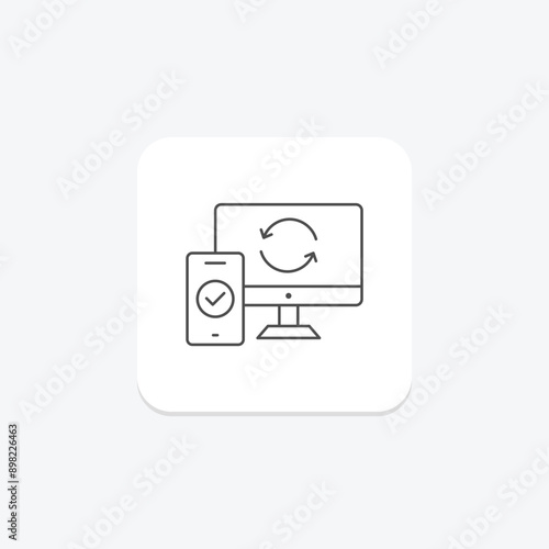 Syncing thinline icon , vector, pixel perfect, illustrator file
