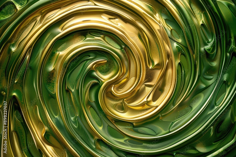 Gold and Green Paint Swirl Gold and Green Paint Swirl