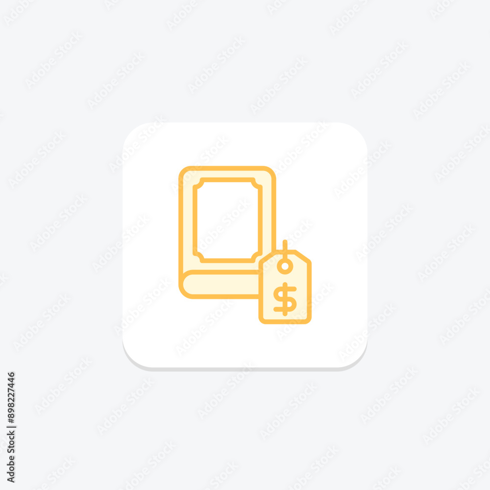 Book price duotone line icon , vector, pixel perfect, illustrator file Book price duotone line icon , vector, pixel perfect, illustrator file