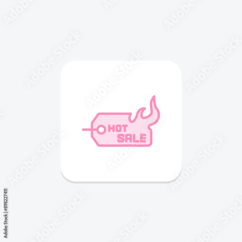 Super Sale tag duotone line icon , vector, pixel perfect, illustrator file