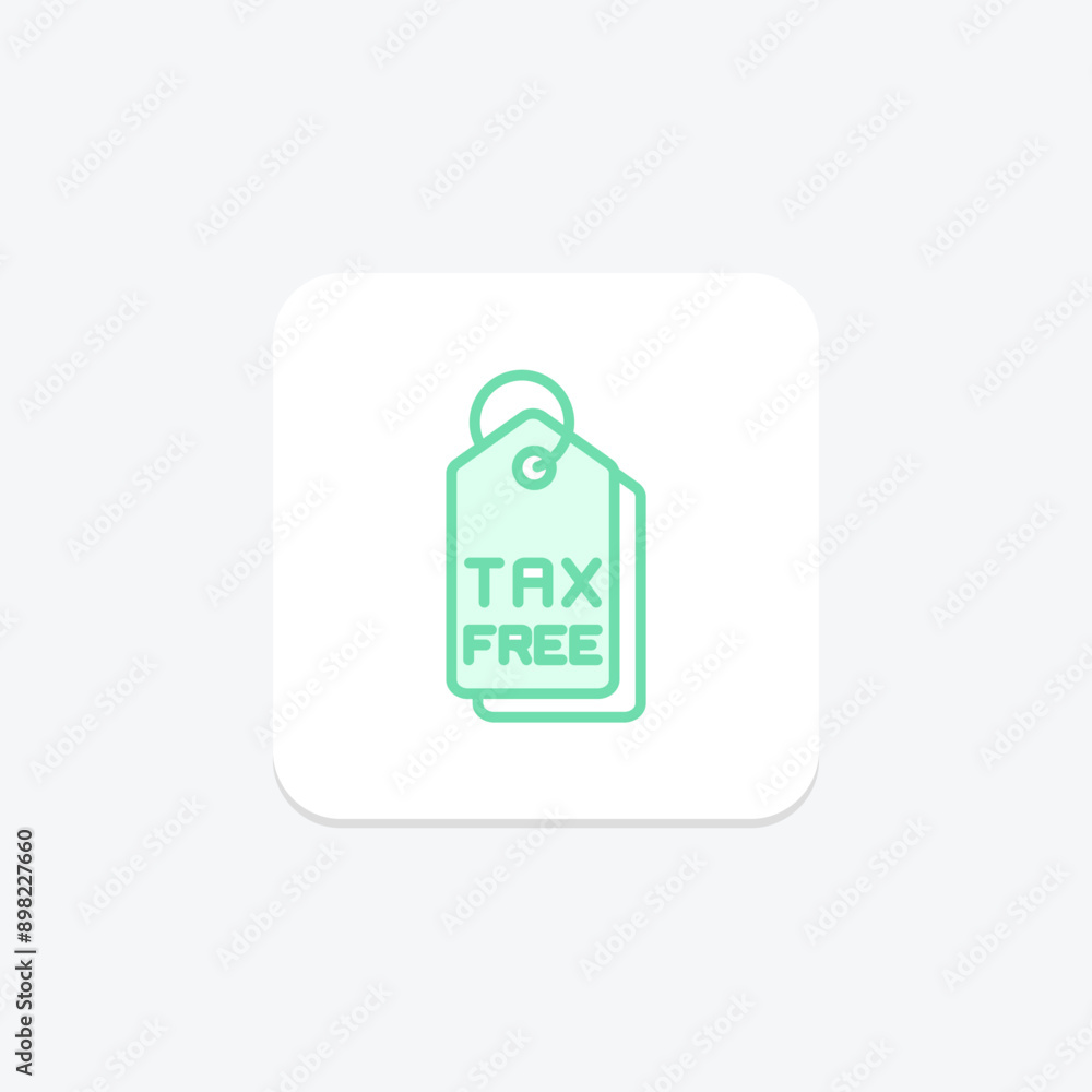 Tax Free duotone line icon , vector, pixel perfect, illustrator file Tax Free duotone line icon , vector, pixel perfect, illustrator file