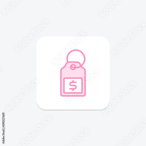 Discount price duotone line icon , vector, pixel perfect, illustrator file