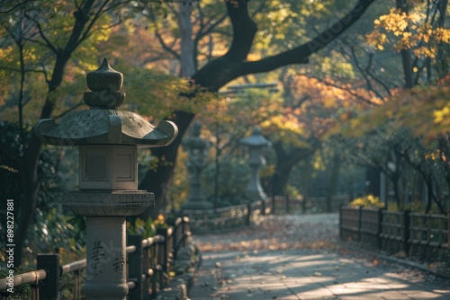 Fall color in the golden gate park botanical garden of San Francisco, California, in a Japanese garden photo