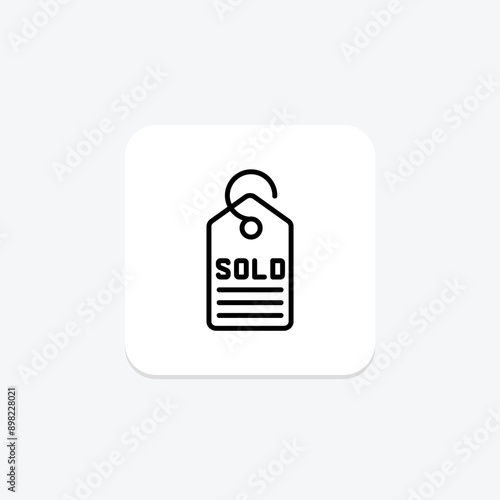 Label Sold line icon , vector, pixel perfect, illustrator file