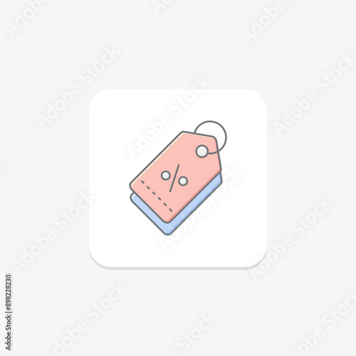 Promocode Label lineal color icon , vector, pixel perfect, illustrator file