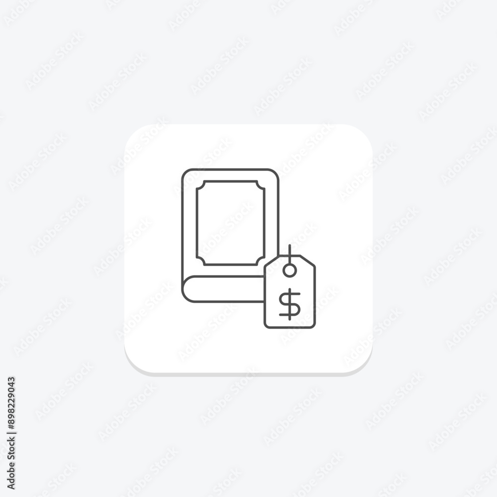 Book price thinline icon , vector, pixel perfect, illustrator file Book price thinline icon , vector, pixel perfect, illustrator file