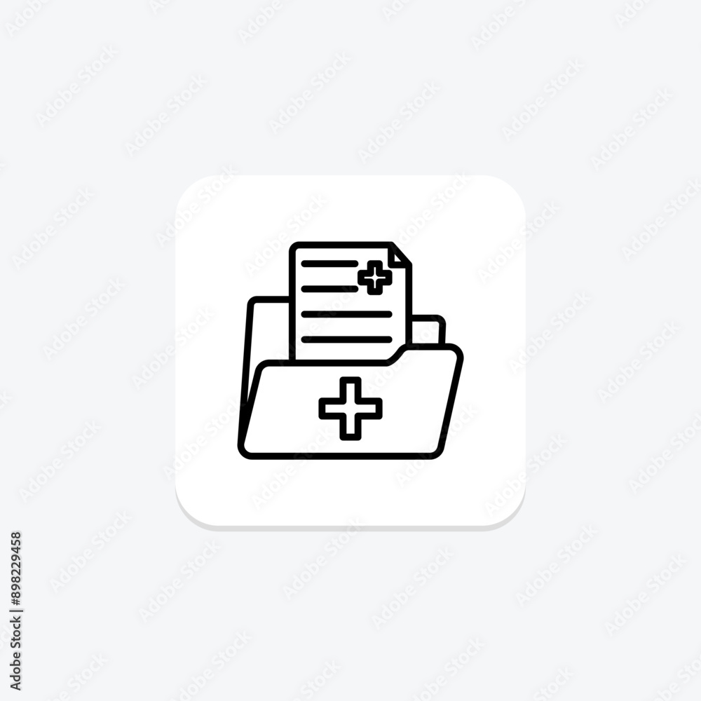 Medical Records line icon , vector, pixel perfect, illustrator file Medical Records line icon , vector, pixel perfect, illustrator file