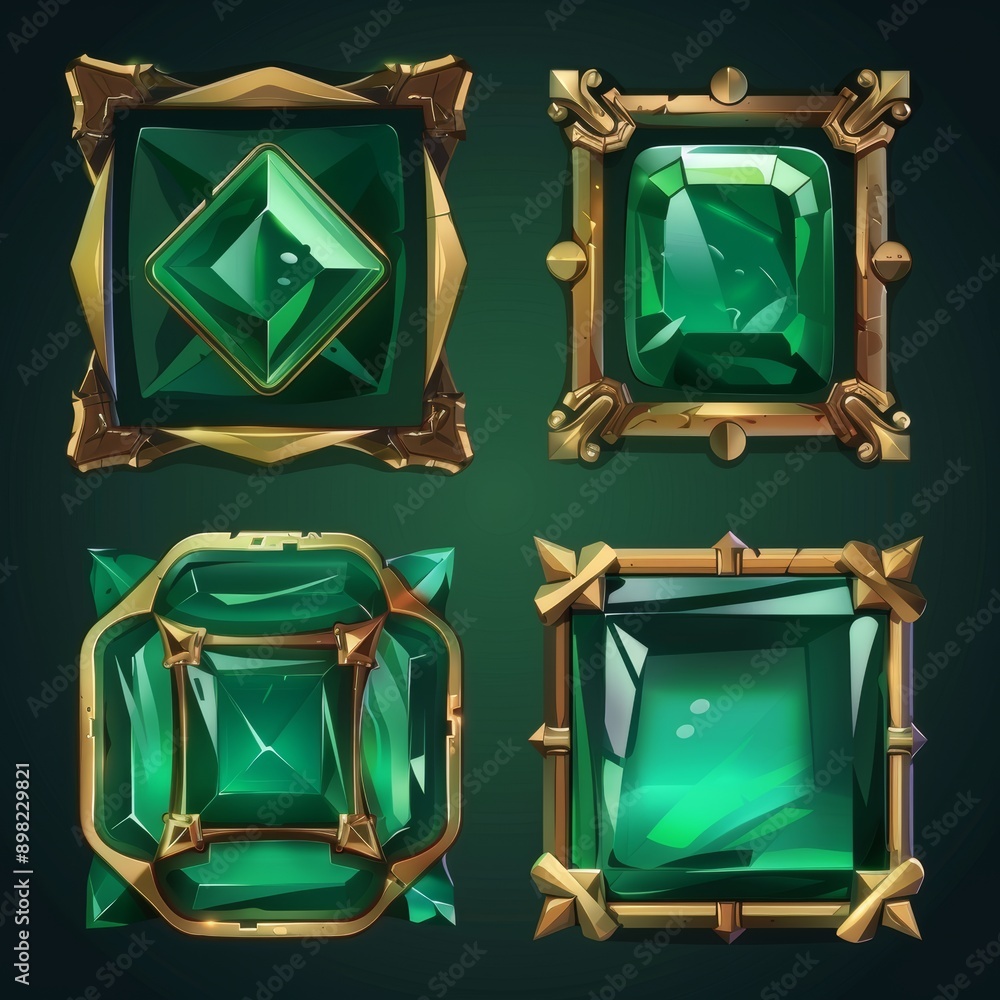 Cartoon modern illustration of a game frame modern set. This is an ...