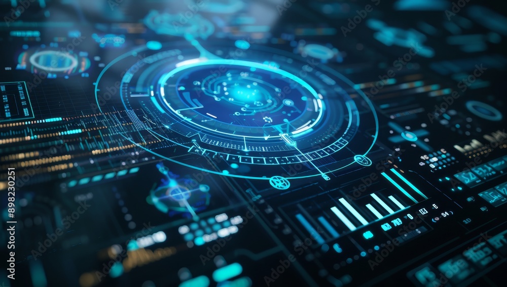 Created with generative AI, futuristic circle HUD, GUI, and user interface. Created with generative AI, futuristic circle HUD, GUI, and user interface.