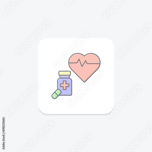 Medical Health lineal color icon , vector, pixel perfect, illustrator file