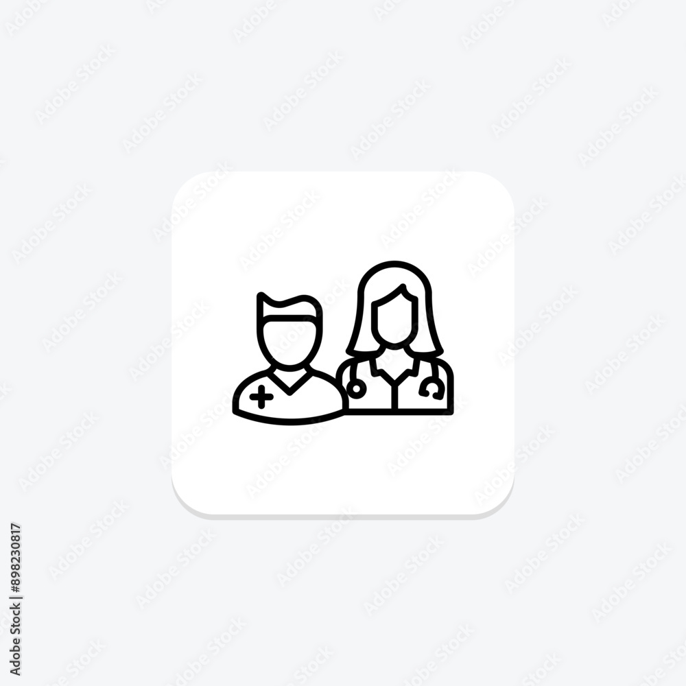 Medical Team line icon , vector, pixel perfect, illustrator file Medical Team line icon , vector, pixel perfect, illustrator file