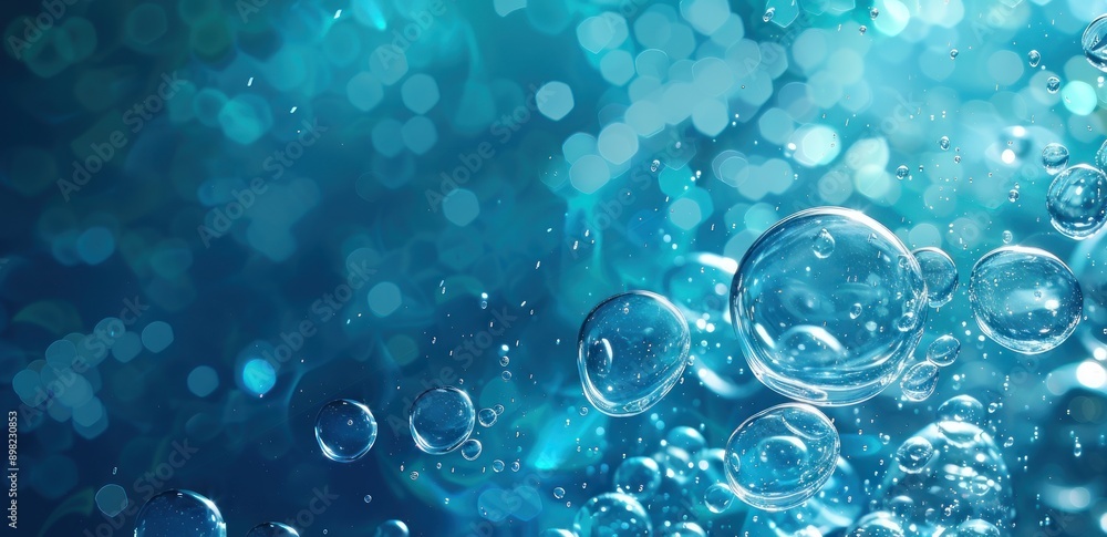 Abstract background with floating bubbles and fluid blue gradient, creating a vibrant and dreamy underwater scene. Generative ai Abstract background with floating bubbles and fluid blue gradient, creating a vibrant and dreamy underwater scene. Generative ai