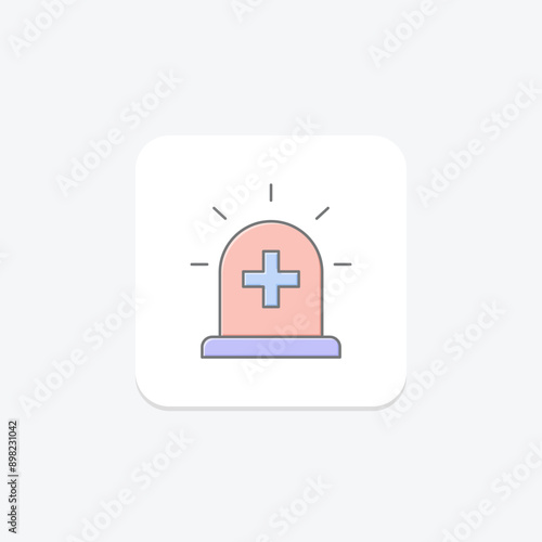 Medical Alert lineal color icon , vector, pixel perfect, illustrator file