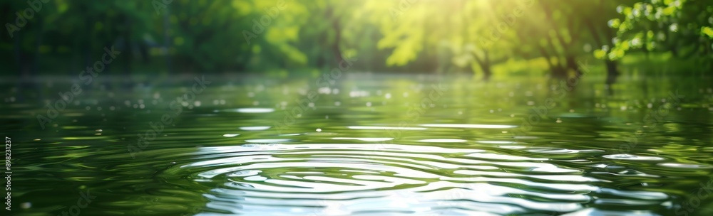 Abstract blurred background of nature with reflection in water, creating a serene and tranquil atmosphere. Generative ai Abstract blurred background of nature with reflection in water, creating a serene and tranquil atmosphere. Generative ai