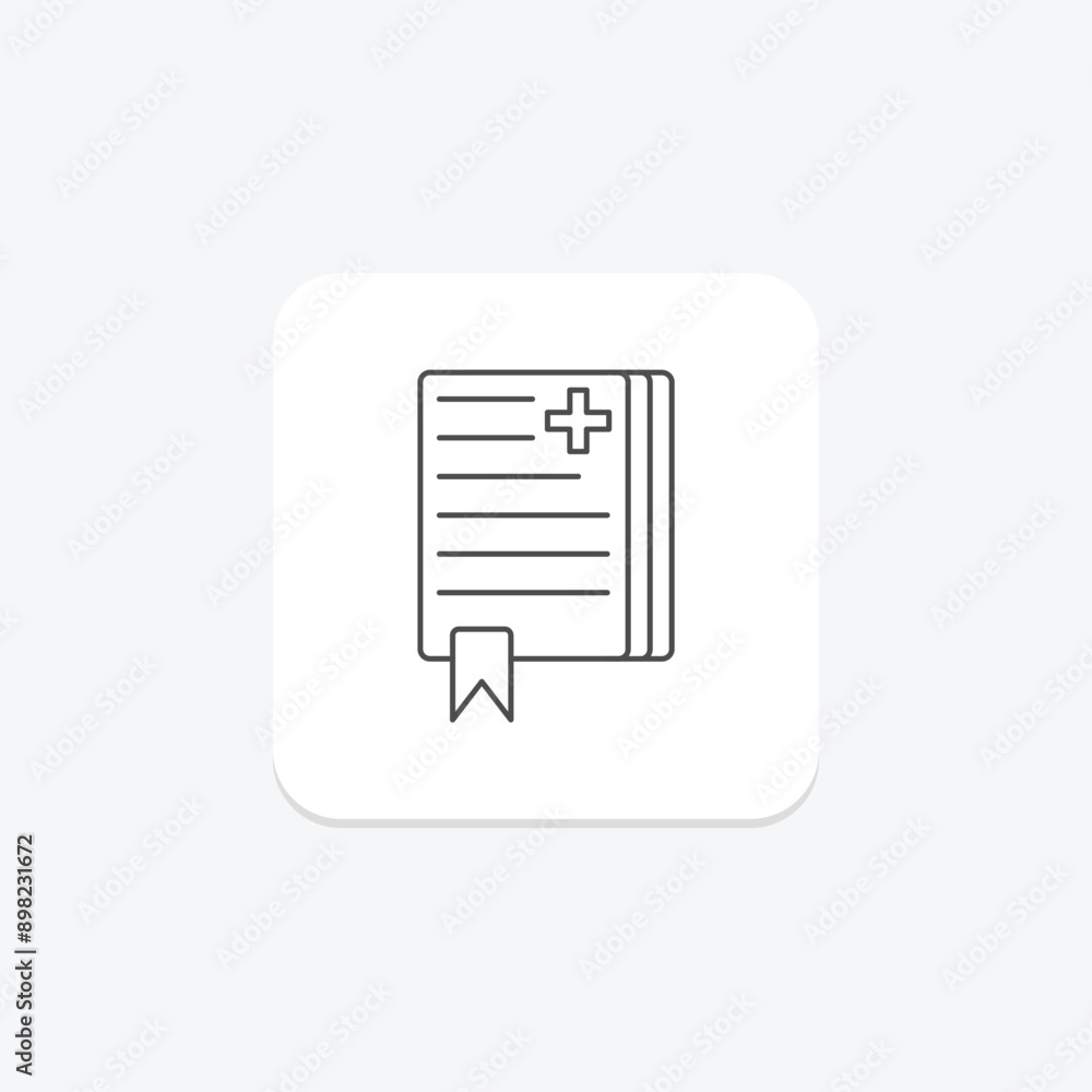 Medical History thinline icon , vector, pixel perfect, illustrator file Medical History thinline icon , vector, pixel perfect, illustrator file