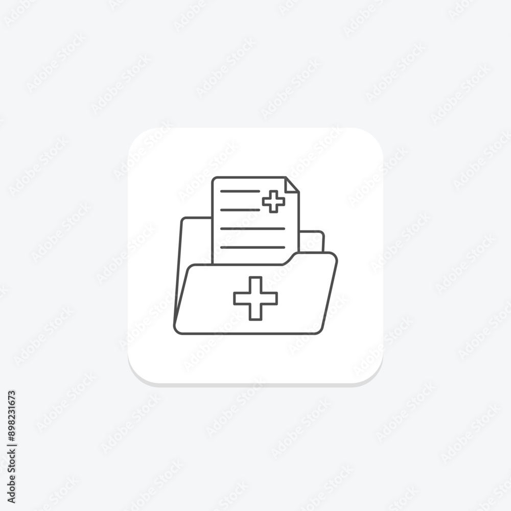 Medical Records thinline icon , vector, pixel perfect, illustrator file Medical Records thinline icon , vector, pixel perfect, illustrator file