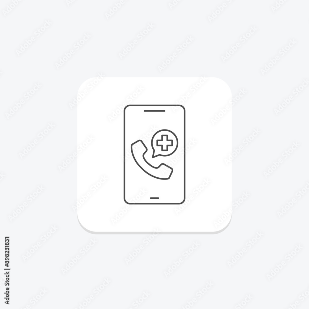 Medical Emergency thinline icon , vector, pixel perfect, illustrator file Medical Emergency thinline icon , vector, pixel perfect, illustrator file
