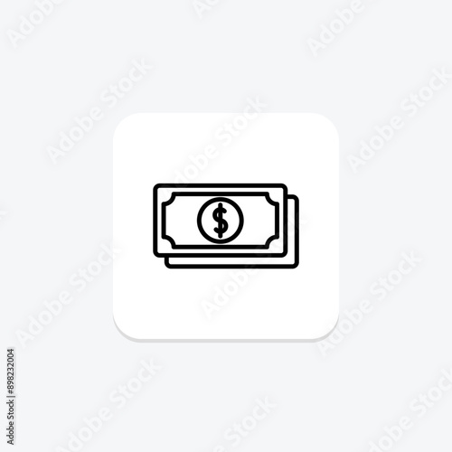 Money line icon, vector, pixel perfect, illustrator file