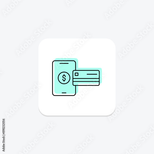 Payment Method color shadow thinline icon , vector, pixel perfect, illustrator file
