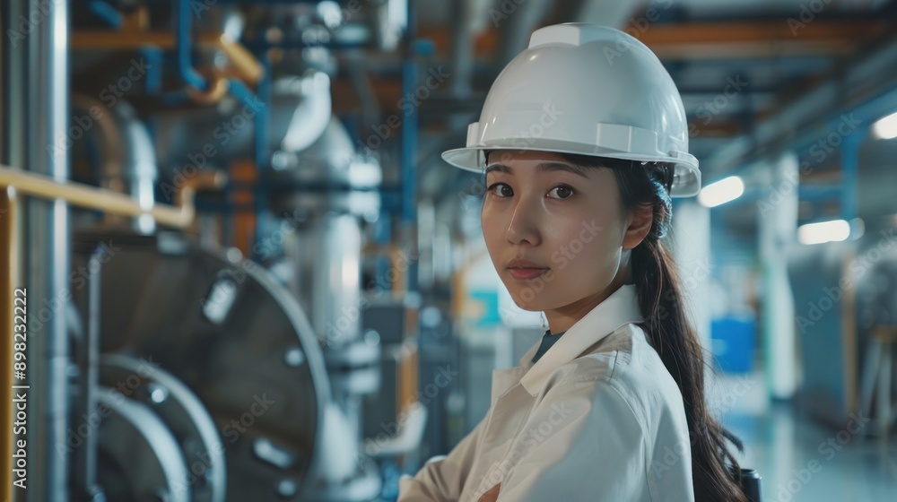 In the scope of industrial production Asian female engineer showcases her talents This significantly benefits business results through the company's tablet integration. In the scope of industrial production Asian female engineer showcases her talents This significantly benefits business results through the company's tablet integration.
