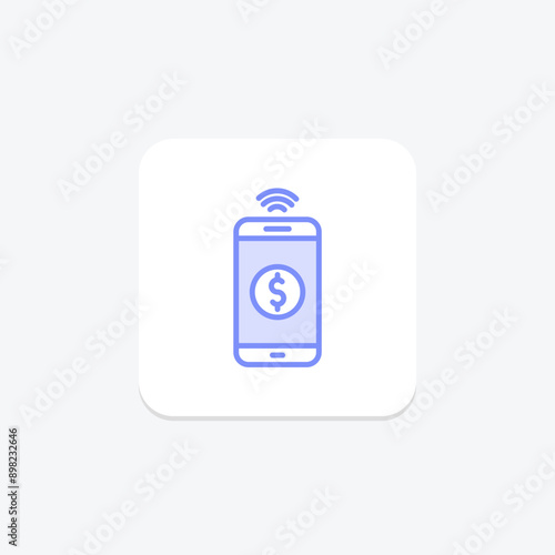 Mobile Payment duotone line icon , vector, pixel perfect, illustrator file