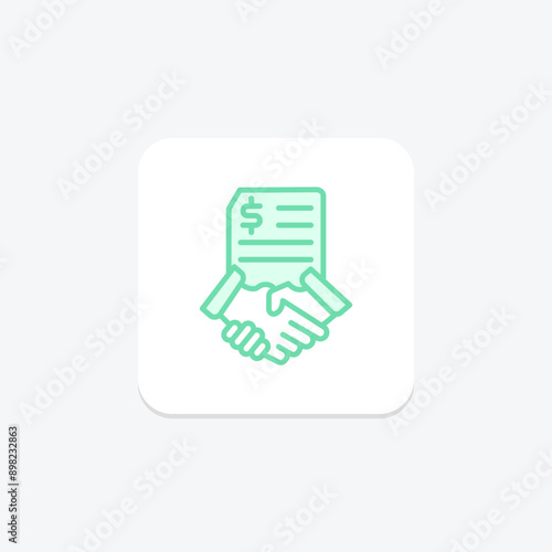 Payment Authorization duotone line icon , vector, pixel perfect, illustrator file