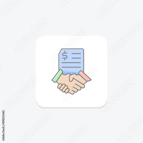 Payment Authorization lineal color icon , vector, pixel perfect, illustrator file