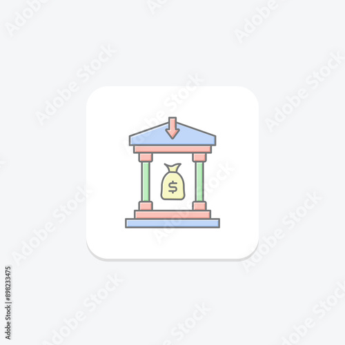 Payment Refund lineal color icon , vector, pixel perfect, illustrator file