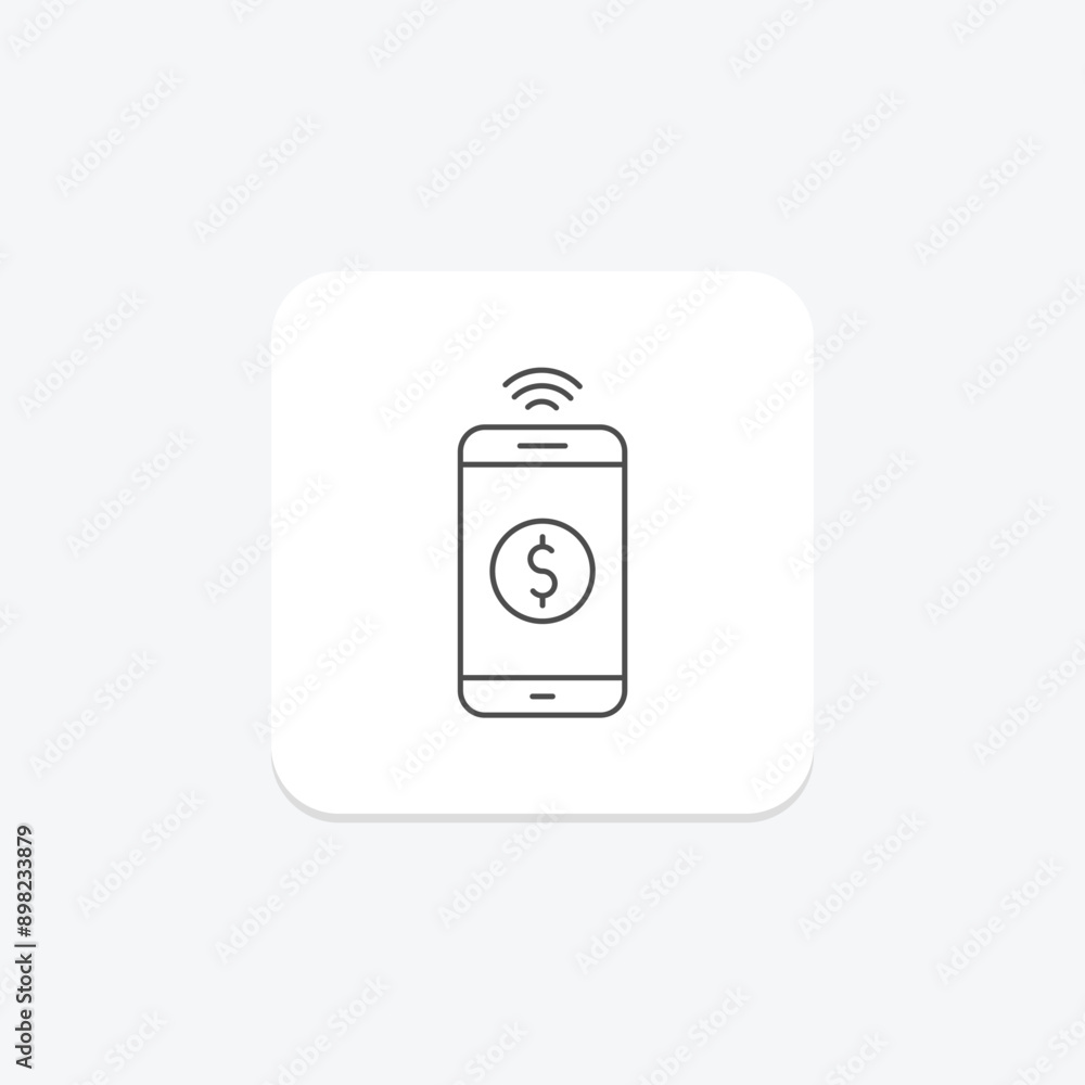 Mobile Payment thinline icon , vector, pixel perfect, illustrator file Mobile Payment thinline icon , vector, pixel perfect, illustrator file