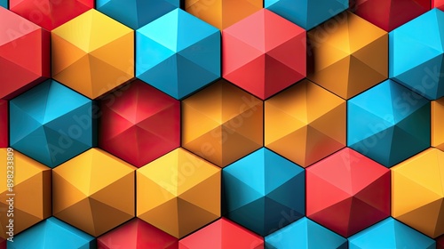Hexagonal 3D Product Mockup with Modern Geometric Design
