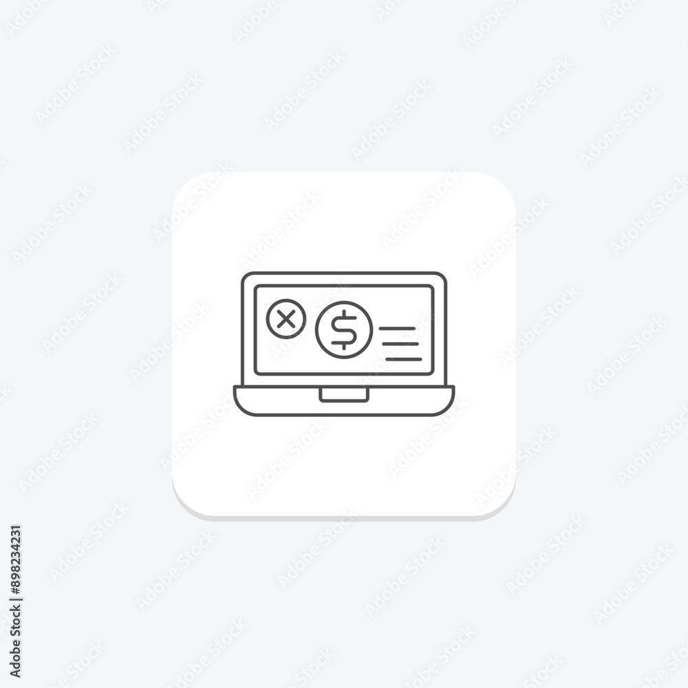 Payment Dispute thinline icon , vector, pixel perfect, illustrator file Payment Dispute thinline icon , vector, pixel perfect, illustrator file