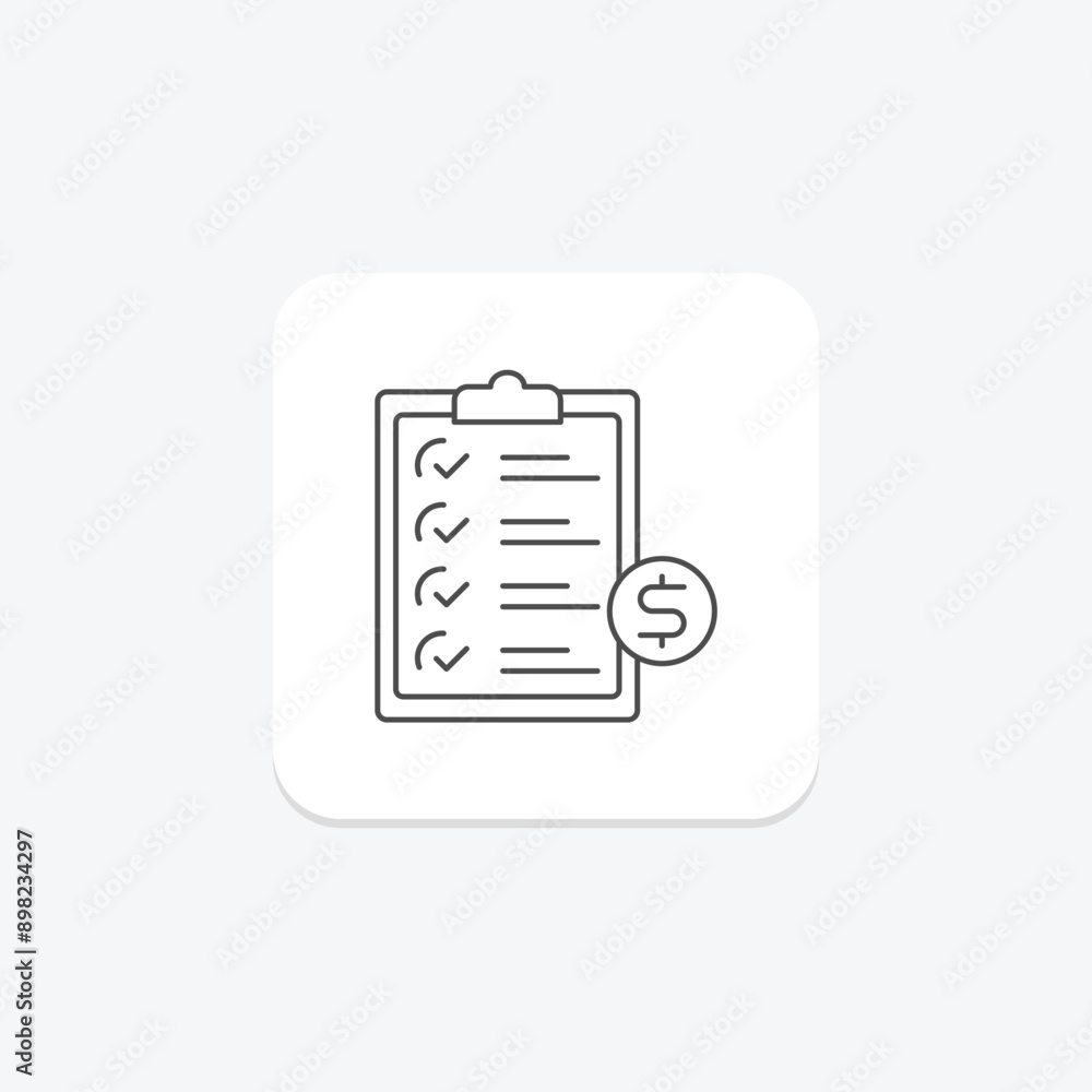 Payment Regulation thinline icon , vector, pixel perfect, illustrator file Payment Regulation thinline icon , vector, pixel perfect, illustrator file