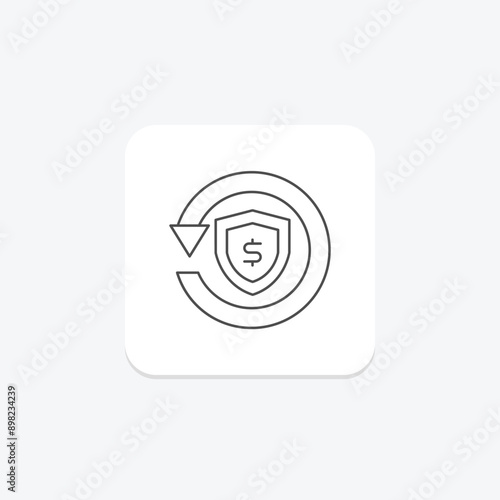 Payment Cancellation thinline icon , vector, pixel perfect, illustrator file