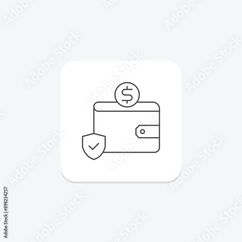 Payment Compliance thinline icon , vector, pixel perfect, illustrator file