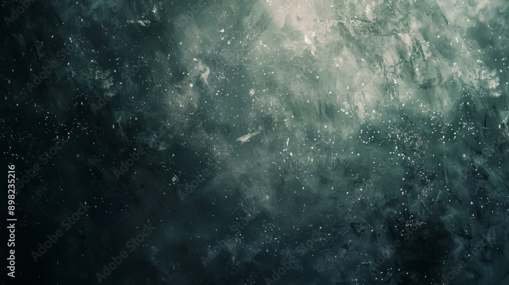 A dark grainy background with a distressed paper texture, featuring random speckles .