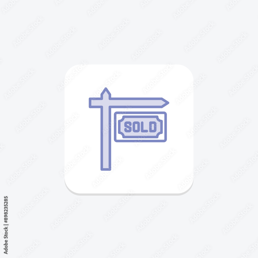 Estate signage duotone line icon , vector, pixel perfect, illustrator file Estate signage duotone line icon , vector, pixel perfect, illustrator file