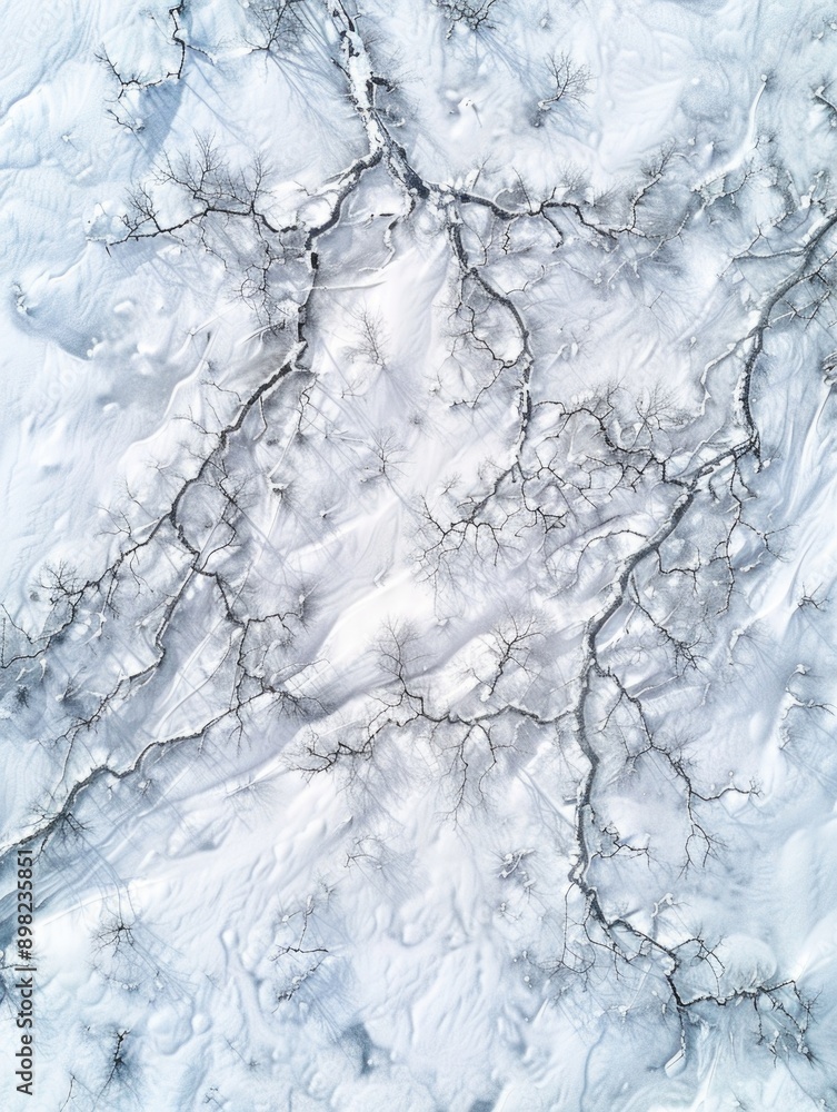 Obraz premium Snowy landscape from above