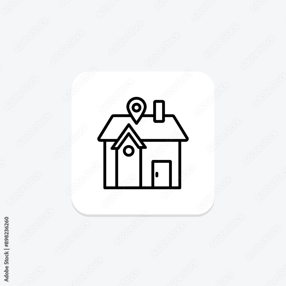 Home Location line icon , vector, pixel perfect, illustrator file Home Location line icon , vector, pixel perfect, illustrator file