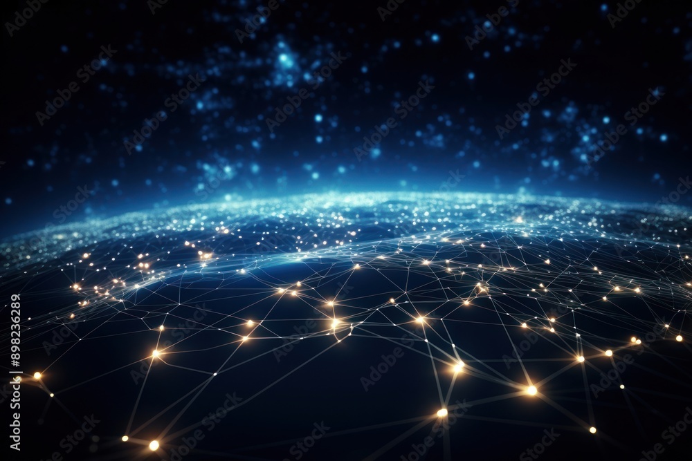 Obraz premium Digital cyberspace astronomy universe outdoors.