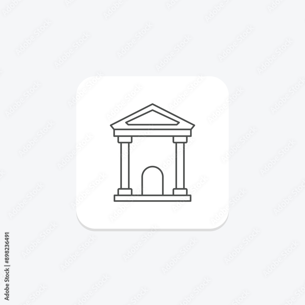 Museum thinline icon , vector, pixel perfect, illustrator file Museum thinline icon , vector, pixel perfect, illustrator file